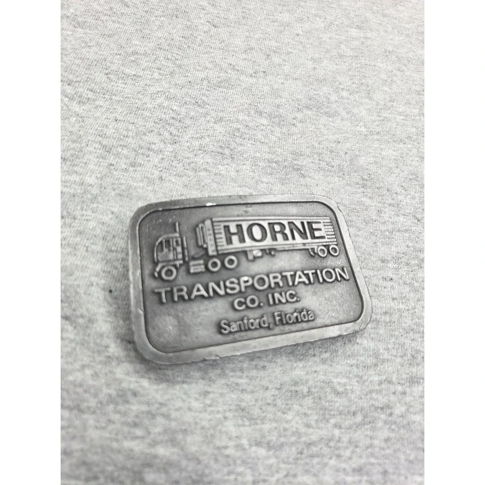 Vintage Heavy Solid Pewter Horne Transportation Co Trucker Belt Buckle Semi